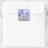 Claude Monet - Lila Irises / Iris Mauves Vierkante Sticker (Tas)