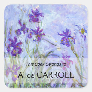 Claude Monet - Lila Irises / Iris Mauves Vierkante Sticker