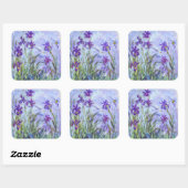 Claude Monet - Lila Irises / Iris Mauves Vierkante Sticker (Vel)