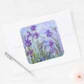 Claude Monet - Lila Irises / Iris Mauves Vierkante Sticker (Envelop)