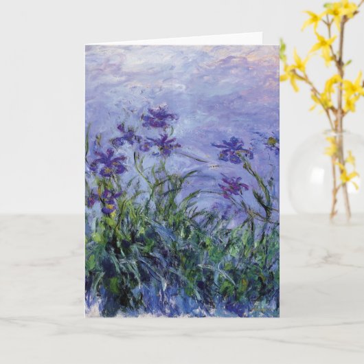 Claude Monet Lila Irises Kaart (Gele Bloem)