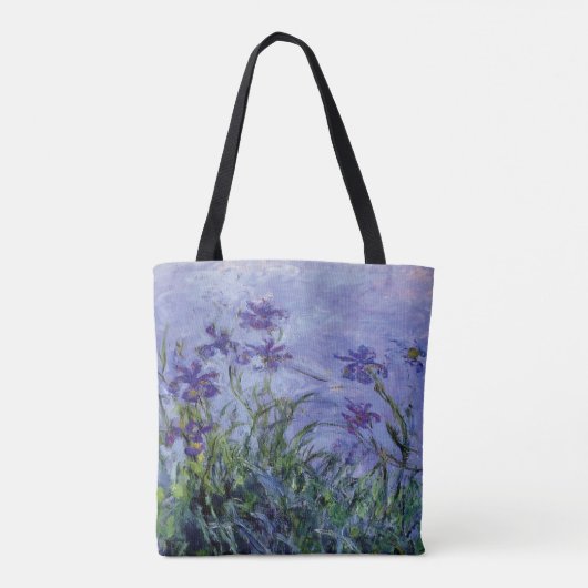 Claude Monet Lila Irises Tote Bag (Achterkant)