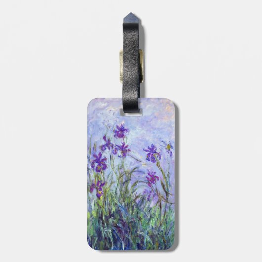 Claude Monet - Lila IRISICO's - QR-code Bagagelabel (Achterkant verticaal)