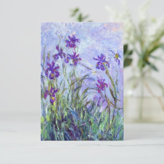 Claude Monet - Lila Irissen / Iris Mauves Bedankkaart (Staand voorkant)