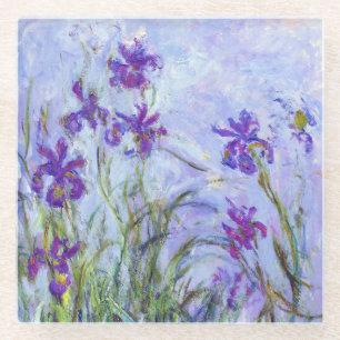 Claude Monet - Lila Irissen / Iris Mauves Glazen Onderzetter