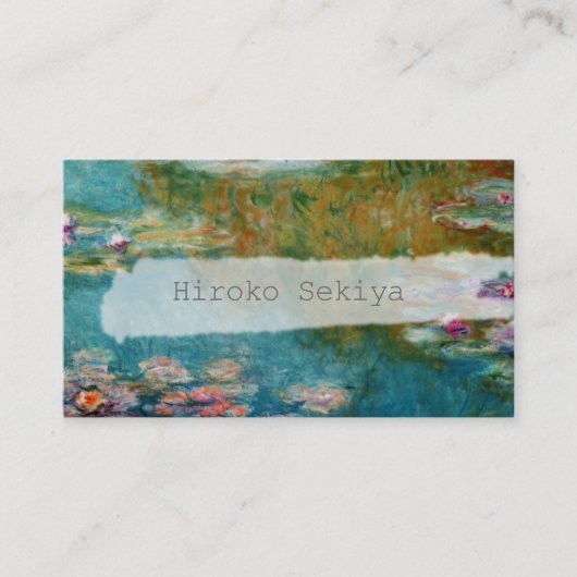 Claude Monet, Lily Pond bij Giverny Visitekaartje (Voorkant)