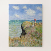 Claude Monet loopt over de Cliff in Pourville Legpuzzel (Verticaal)