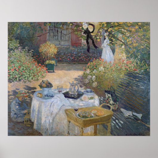 Claude Monet | Luncheon: Argentijnse tuin van Mone Poster (Voorkant)