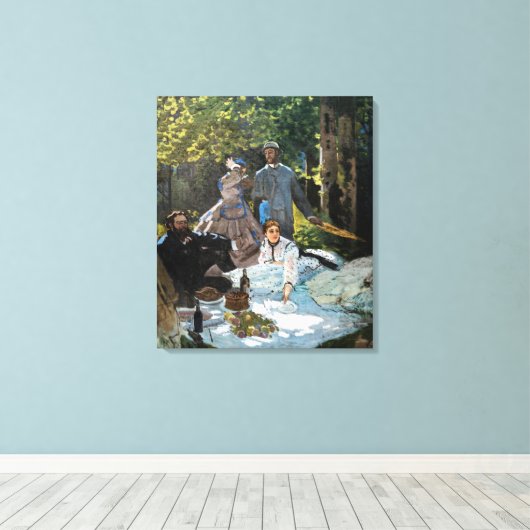 Claude Monet - Luncheon op het gras, rechterpaneel Canvas Afdruk (Insitu (Houten vloer))