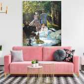 Claude Monet - Luncheon op het gras, rechterpaneel Canvas Afdruk (Insitu (Woonkamer))