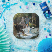 Claude Monet - Luncheon op het gras, rechterpaneel Papieren Bordje (Feest)