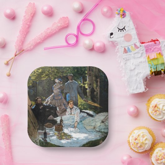 Claude Monet - Luncheon op het gras, rechterpaneel Papieren Bordje (Feest)