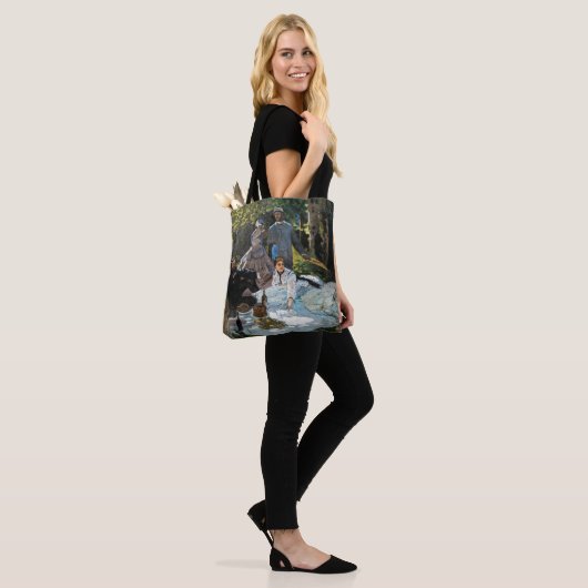 Claude Monet - Luncheon op het gras, rechterpaneel Tote Bag (Op model)
