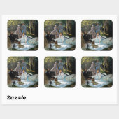 Claude Monet - Luncheon op het gras, rechterpaneel Vierkante Sticker (Vel)