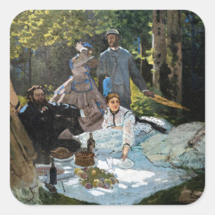 Claude Monet - Luncheon op het gras, rechterpaneel Vierkante Sticker
