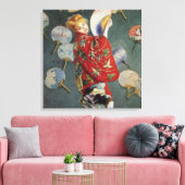 Claude Monet- Madame Monet met een kimono Canvas Afdruk (Insitu (Woonkamer))