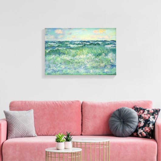 Claude Monet Marine Pourville France 17X11,25" Canvas Afdruk (Insitu (Woonkamer))