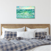 Claude Monet Marine Pourville France 17X11,25" Canvas Afdruk (Insitu (Slaapkamer))