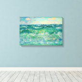 Claude Monet Marine Pourville France 17X11,25" Canvas Afdruk (Insitu (Houten vloer))