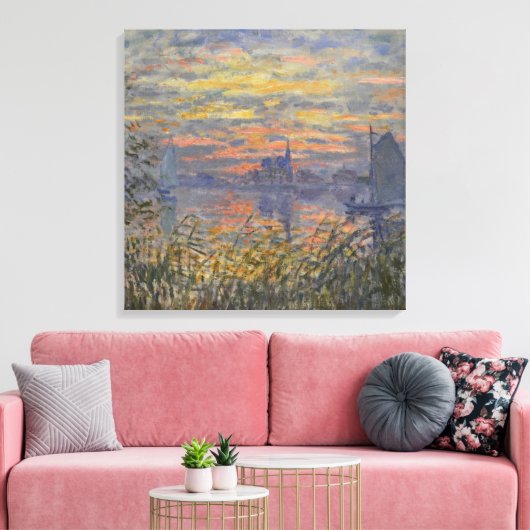 Claude Monet- Marine Uitzicht met een Sunset Canva Canvas Afdruk (Insitu (Woonkamer))