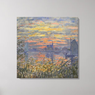 Claude Monet- Marine Uitzicht met een Sunset Canva Canvas Afdruk