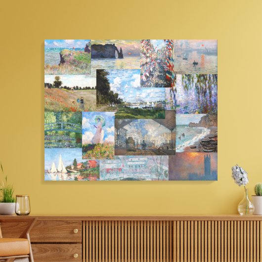 Claude Monet - Masterstuks Patchwork Canvas Afdruk (Insitu (Woonkamer))