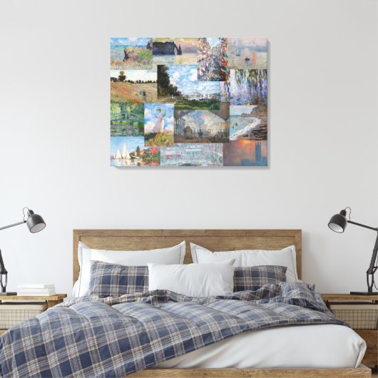 Claude Monet - Masterstuks Patchwork Canvas Afdruk (Insitu (Slaapkamer))