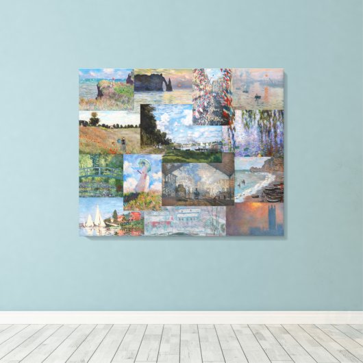 Claude Monet - Masterstuks Patchwork Canvas Afdruk (Insitu (Houten vloer))