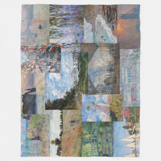 Claude Monet - Masterstuks Patchwork Fleece Deken (Voorkant)
