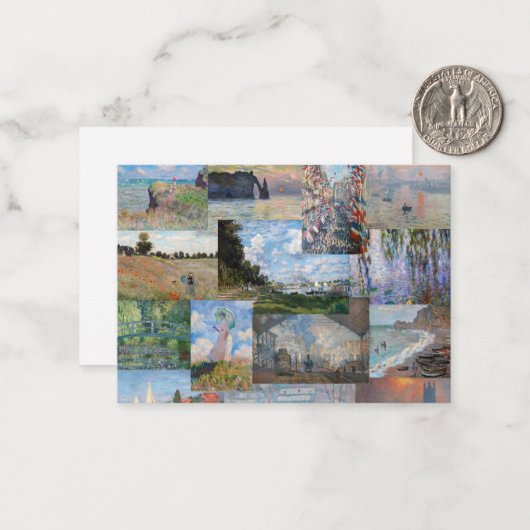 Claude Monet - Masterstuks Patchwork Notitiekaartje (Voorkant / Achterkant in situ)
