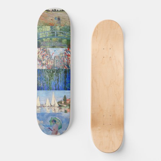 Claude Monet - Masterstuks Patchwork Persoonlijk Skateboard (Voorkant)