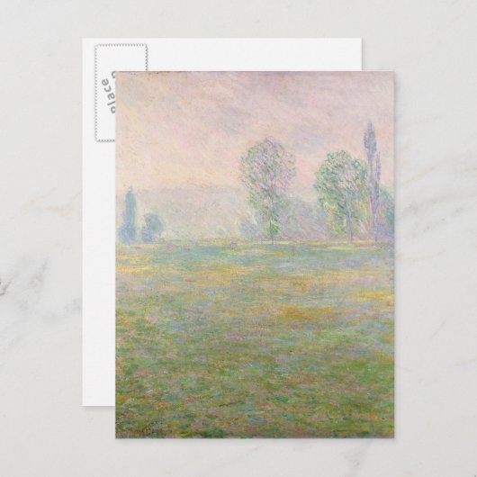 Claude Monet | Meadows in Giverny, 1888 Briefkaart (Voorkant / Achterkant)