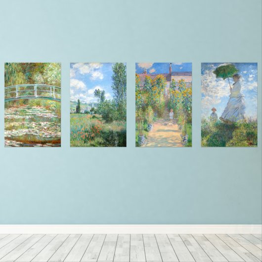 Claude Monet  meesterwerken Muurkunst Sets (Houten vloer)