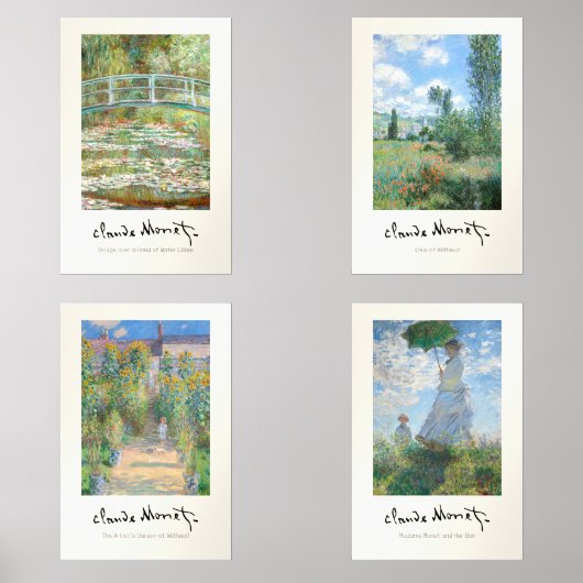 Claude Monet meesterwerken Muurkunst Sets (Voorkant)