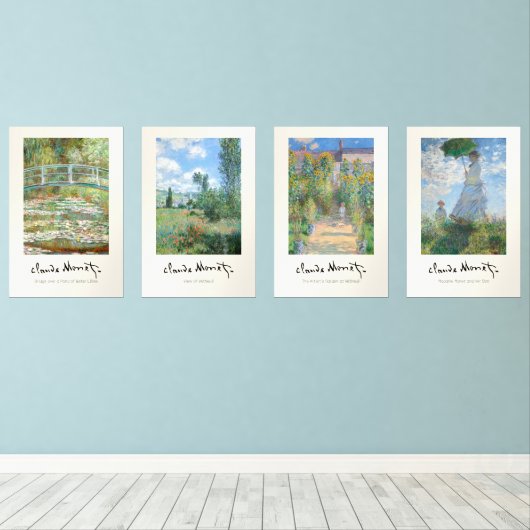 Claude Monet  meesterwerken Muurkunst Sets (Houten vloer)
