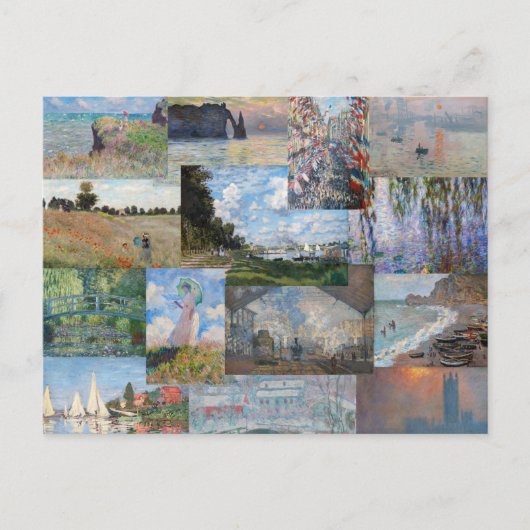 Claude Monet - Meesterwerken Patchwork Briefkaart (Voorkant)