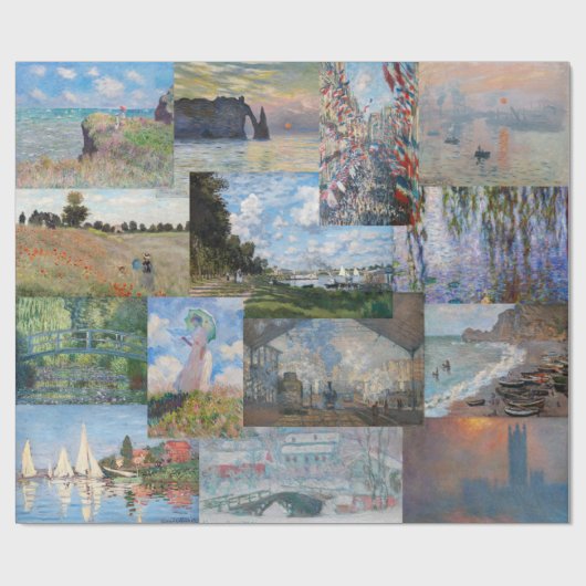 Claude Monet - Meesterwerken Patchwork Cadeaupapier (Vlak)