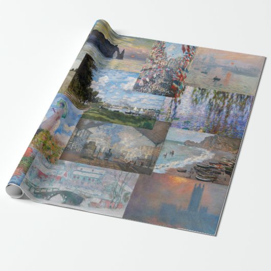Claude Monet - Meesterwerken Patchwork Cadeaupapier (Uitgerold)