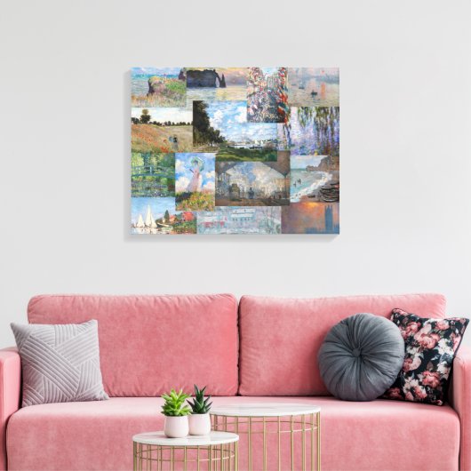 Claude Monet - Meesterwerken Patchwork Canvas Afdruk (Insitu (Woonkamer))