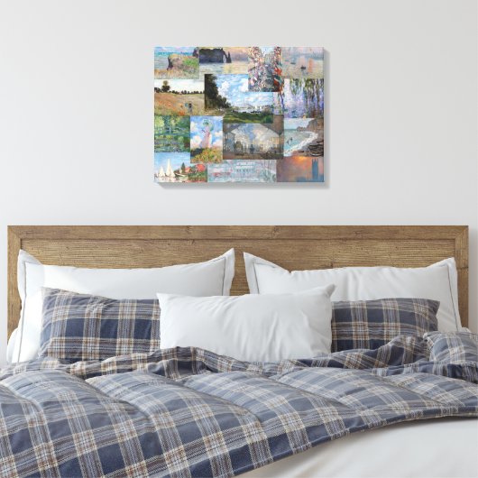 Claude Monet - Meesterwerken Patchwork Canvas Afdruk (Insitu (Slaapkamer))