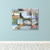 Claude Monet - Meesterwerken Patchwork Canvas Afdruk (Insitu (Houten vloer))