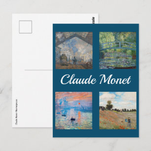 Claude Monet Meesterwerken Patchwork Postkaart