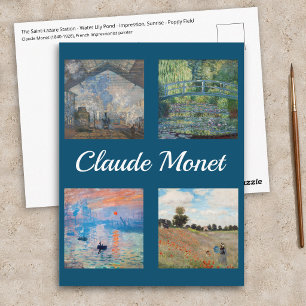 Claude Monet Meesterwerken Patchwork Postkaart