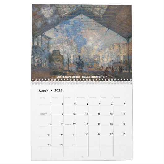 Claude Monet Meesterwerken Selectie Kalender (Mar 2026)