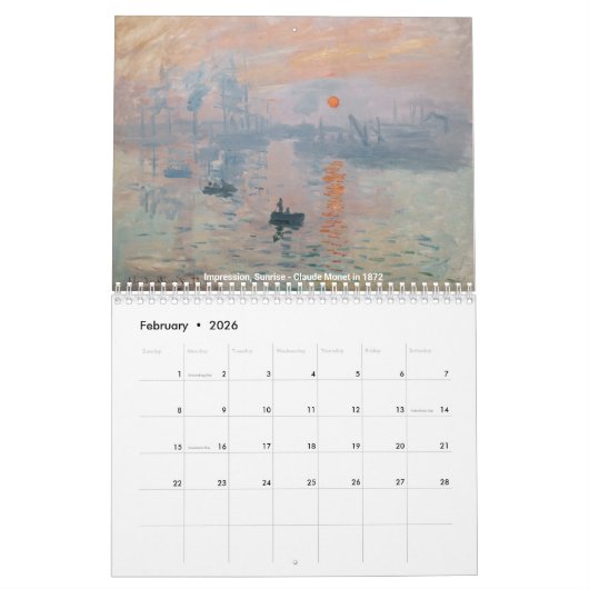 Claude Monet Meesterwerken Selectie Kalender (Feb 2026)