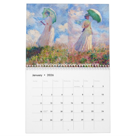 Claude Monet Meesterwerken Selectie Kalender (Jan 2026)