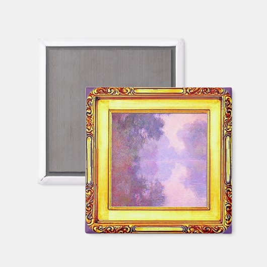 Claude Monet, Misty Morning on the Seine, Fine Art Magneet (Voorkant / Achterkant)