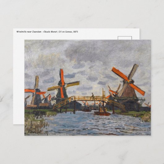 Claude Monet - Molens bij Zaandam Briefkaart (Voorkant / Achterkant)