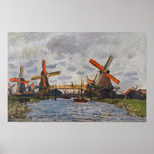 Claude Monet - Molens bij Zaandam Poster (Voorkant)