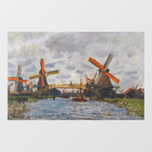 Claude Monet - Molens bij Zaandam Raamsticker